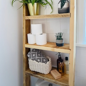 Bathroom Ladder Shelf | Rustic Shelving | Reclaimed Wood | THE STAN