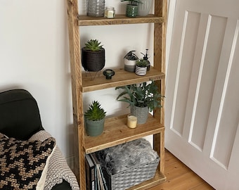 Ladderplank met 5 niveaus | Rustieke planken | Handgemaakte scheve plank | Teruggewonnen hout | Rustieke boekenplank | Plantendisplay | DE PISA