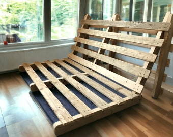 Wooden Futon Frame | Rustic Sofa Bed | Reclaimed Wood | THE NOTTINGHAM