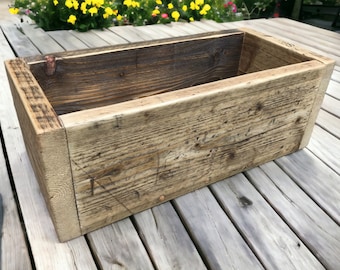 Outdoor Reclaimed Wooden Planter | Square Garden Planter | Office Planter | THE PICCADILLY