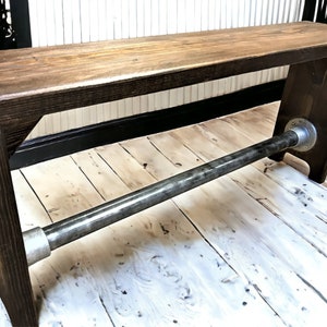 Industrial Scaffold Board Bench with Steel Scaffold Tube Seating | THE FISHPOND
