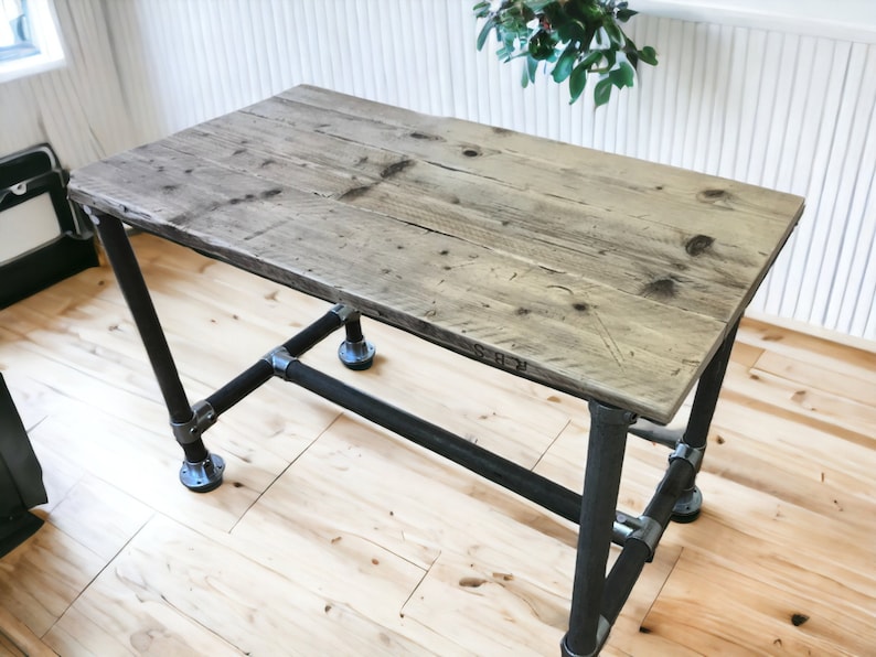 Ashwood Desk Rustic Desk Office Desk, Custom Made From Reclaimed Scaffold Boards For Rustic, Industrial Look THE ROBIN image 10