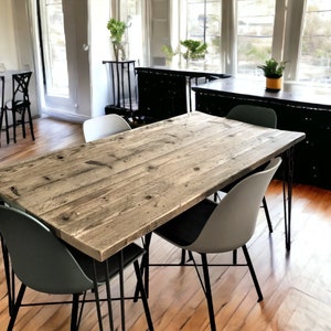 Dining Table, Custom Made From Reclaimed Scaffold Boards For Rustic, Industrial Look | THE RICHFIELD