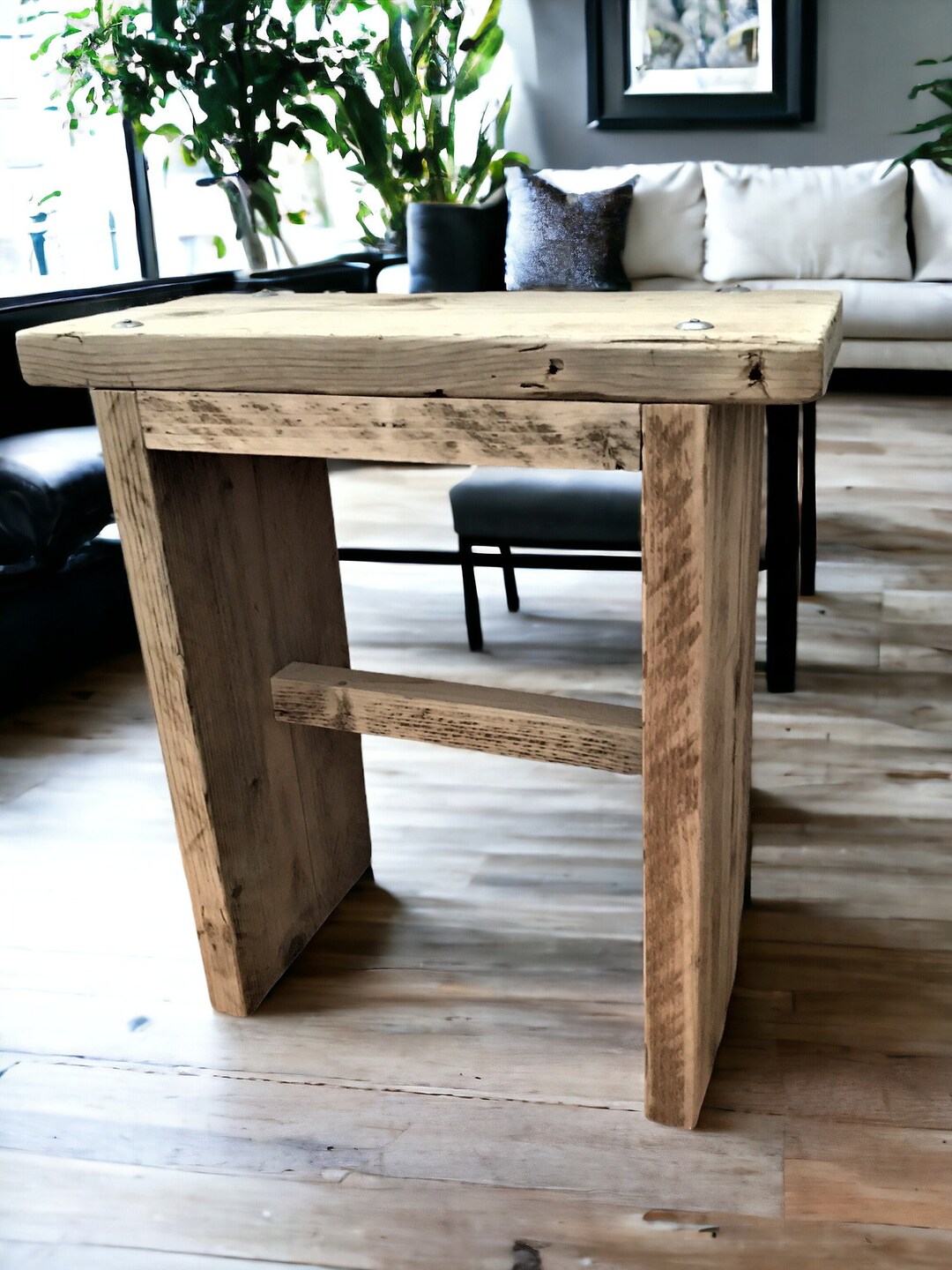 Side Table Stool Storage Unit Storage Box Using Reclaimed Wooden