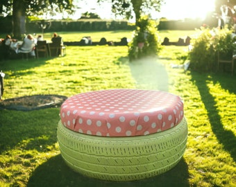Colourful Tyre Seats Tyre Tables Reclaimed Garden Furniture