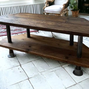 TV Stand / tv Unit  - Industrial , Vintage Style Using Reclaimed Scaffold Boards and Scaffold Tubes - Shelving Unit | THE SOFIA