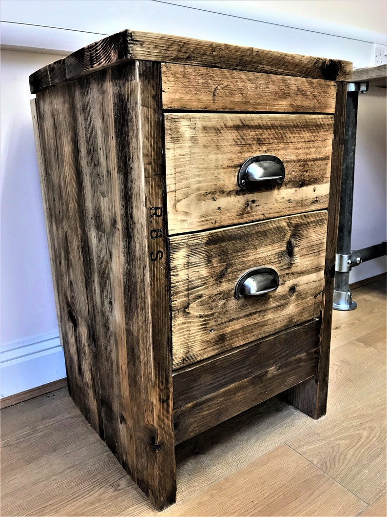 Bedroom Side Table Office Storage Unit Using Reclaimed Etsy