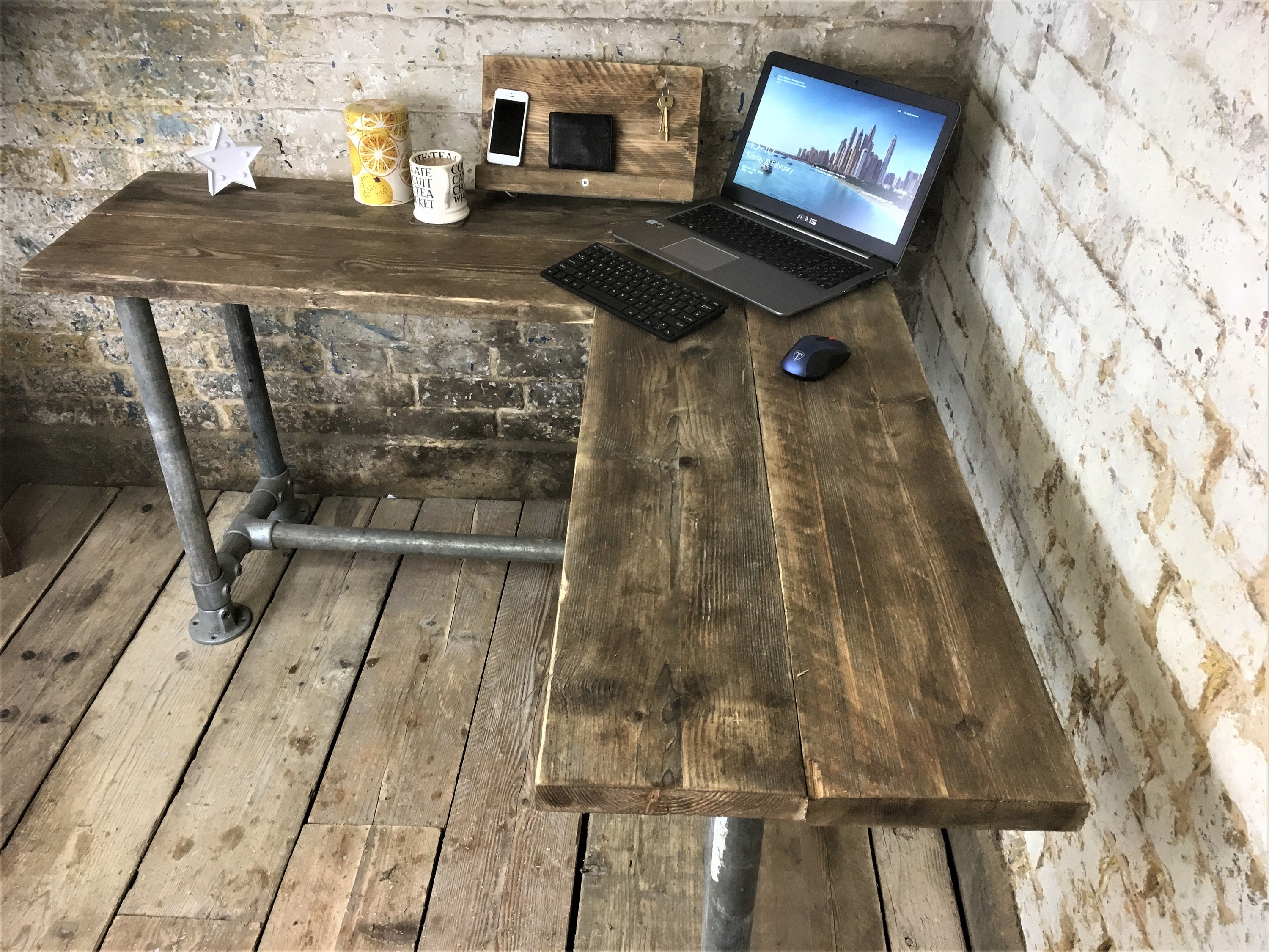 Corner Office Desk Two Board Custom Made From Reclaimed - Etsy