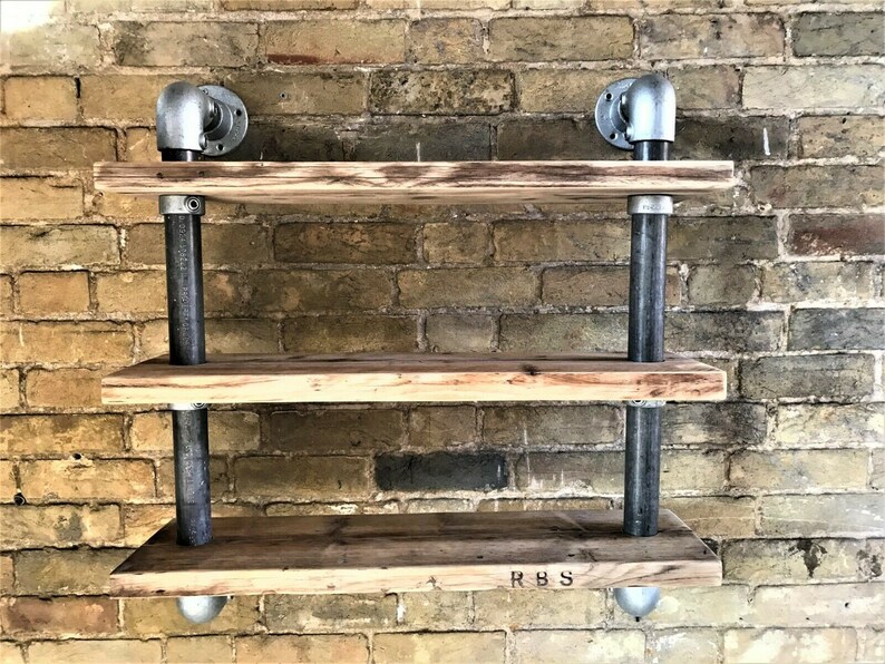 Wall Mounted Shelving Scaffold Board Tube Shelf Shelving. Etsy UK