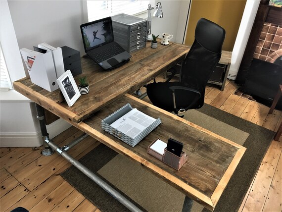 Corner Office Desk Custom Made From Reclaimed Scaffold Boards Etsy