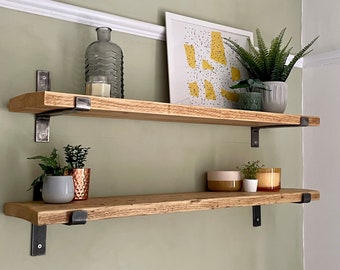 Rustic Scaffold Board Shelving Using Reclaimed Scaffold Boards. These Industrial Shelf's Are Made To Order | THE TAYLOR