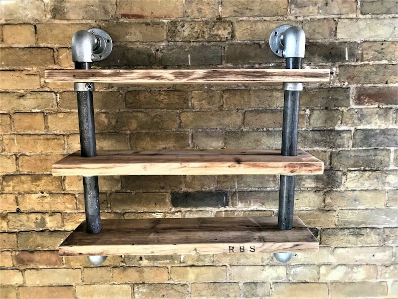 Wall Mounted Shelving Scaffold Board Tube Shelf Shelving. Etsy UK