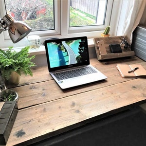 Ashwood Desk Rustic Desk Office Desk, Custom Made From Reclaimed Scaffold Boards For Rustic, Industrial Look THE ROBIN image 6