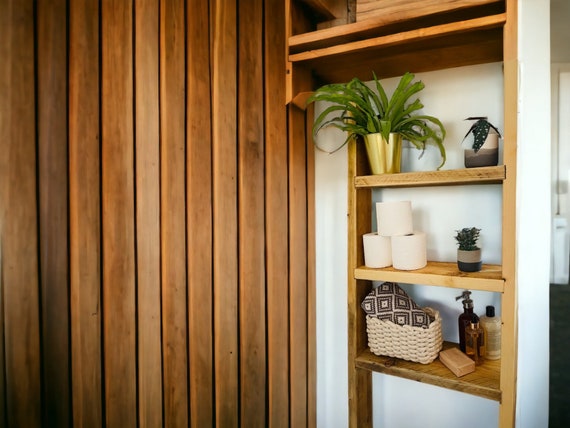 escalera estanteria baño de madera con 4 baldas - Compra venta en  todocoleccion