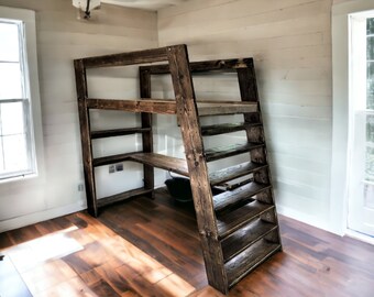 Bespoke Bunk Bed & Desk - Reclaimed Scaffold Board Wood, Sustainably Made | THE FROME