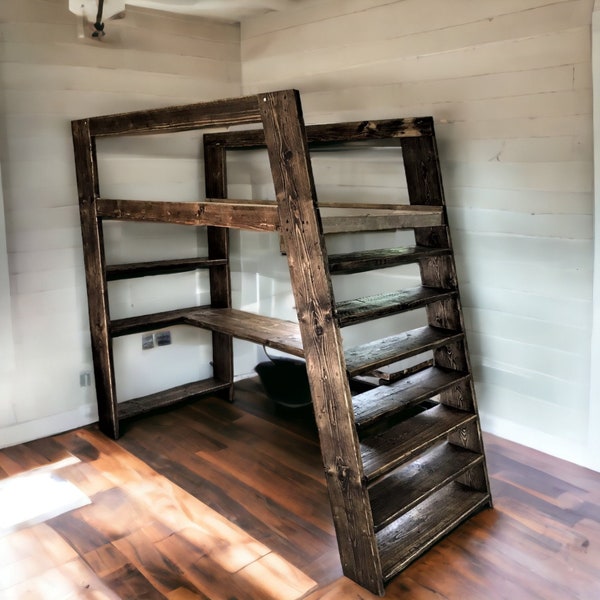 Bespoke Bunk Bed & Desk - Reclaimed Scaffold Board Wood, Sustainably Made | THE FROME