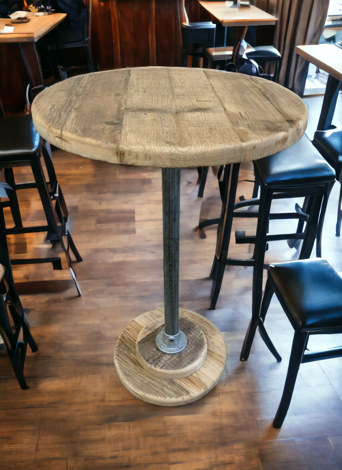Rustic round bar table deals