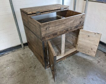 Bespoke Wooden Fish Tank Unit with Fish Tank Hood | Reclaimed Scaffold Boards