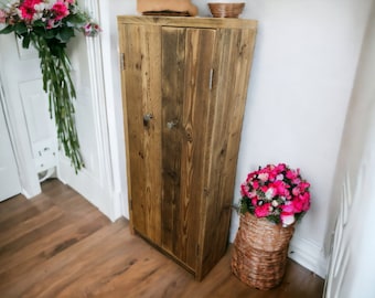 Tall Shoe Cupboard | Rustic Mudroom Storage | Reclaimed Wood | THE VILNIUS