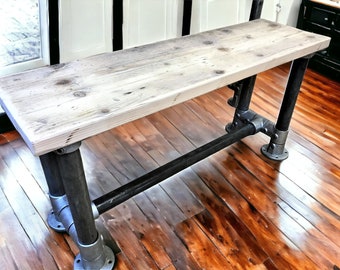 Industrial Scaffold Board Bench on Steel Scaffold Tube Seating | THE BRUGES