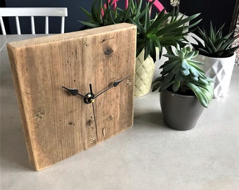 Recycled Wooden Clock | Industrial Rustic Clock | Reclaimed Scaffold Board Clock | THE VILLA