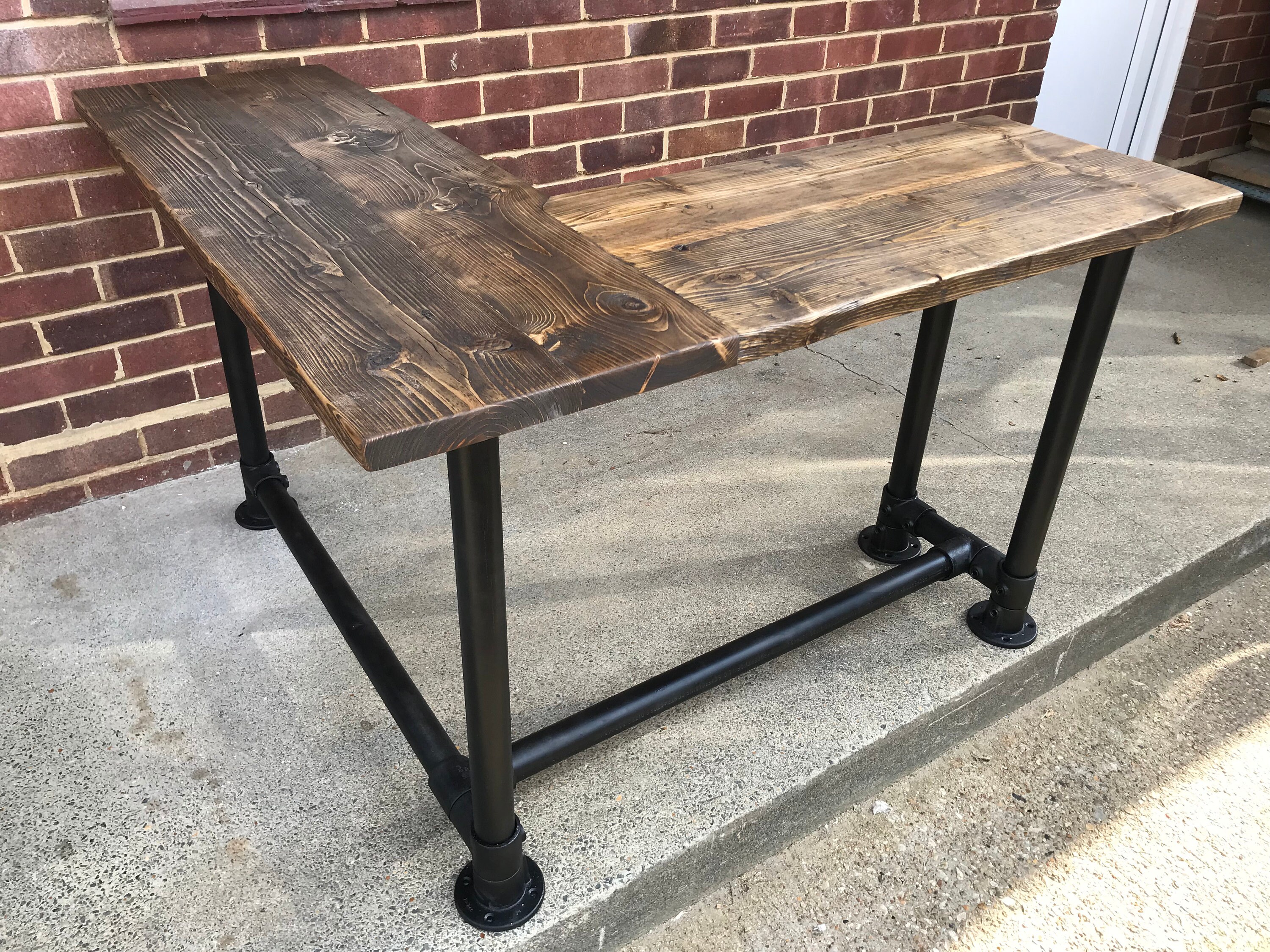 Reclaimed Corner Desk Two Board Desk Reclaimed Scaffold Boards