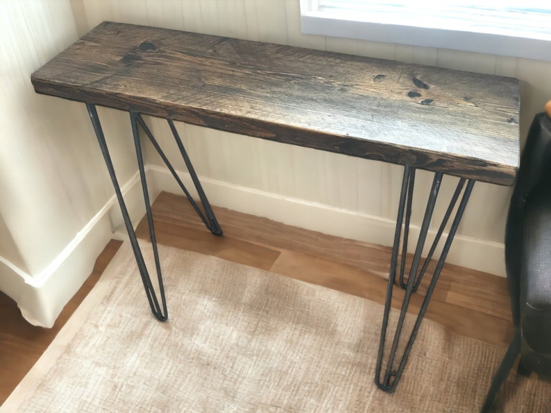 Rustic Console Table – Handmade Reclaimed Wood Entryway Table, Narrow ...