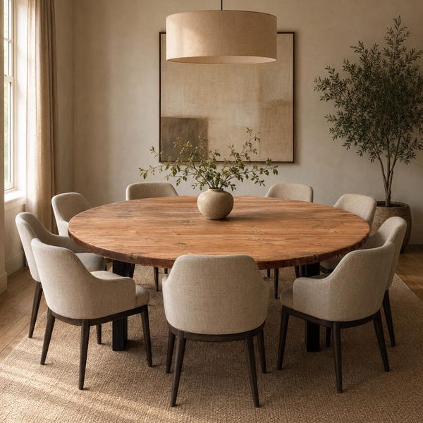 Circular Round Table, Custom Made Reclaimed Scaffold Boards - Industrial Frame Legs | THE STOCKWOOD