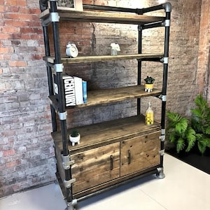 Shelving unit, Cupboard - Office Storage Unit - Using Reclaimed Wooden Scaffold Boards | THE ROTTERDAM