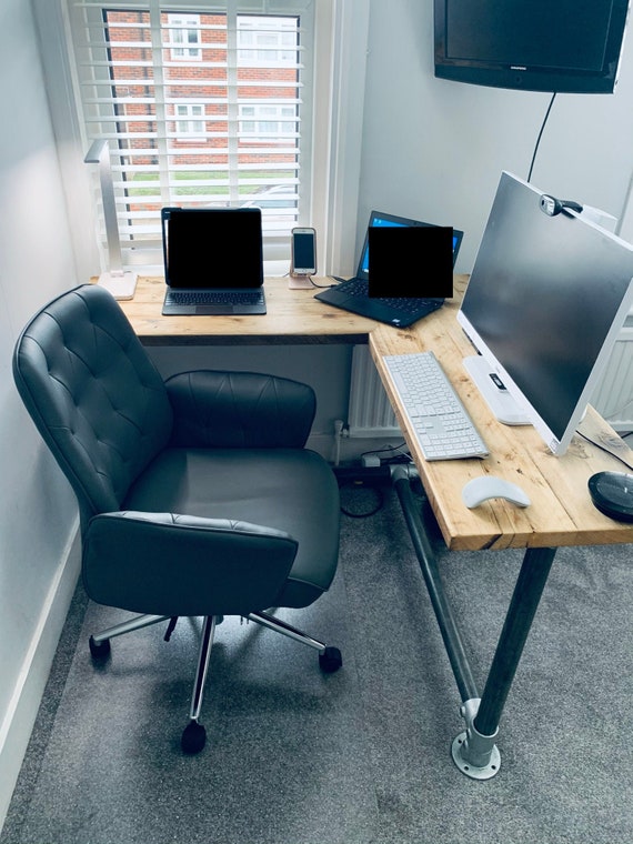 Corner Office Desk Two Board Custom Made Reclaimed Real Etsy UK