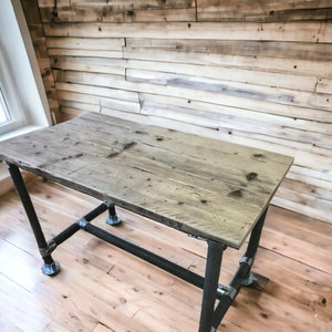 Ashwood Desk Rustic Desk Office Desk, Custom Made From Reclaimed Scaffold Boards For Rustic, Industrial Look THE ROBIN image 2