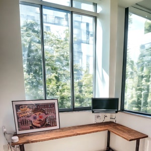 Corner Office Desk Two Board, Custom Made Corner Desk Reclaimed Scaffold Boards Tubes, Rustic Desk, Industrial Look ND THE LORDSWOOD image 7