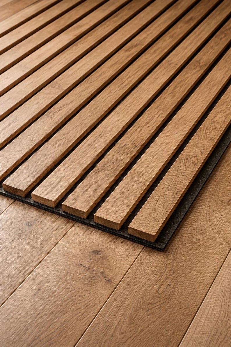 Acoustic Wood Wall Panels | Wooden Slat Wall | Wall Art | Solid Reclaimed Wood | THE CHICHESTER image 10