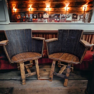 Oak Whiskey Barrell Chair | Whisky Barrell Chairs | Half Barrel Chairs | THE HAZELWOOD