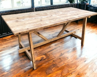 Scandi Style Dining Table | Reclaimed Wood | THE HARSTAD