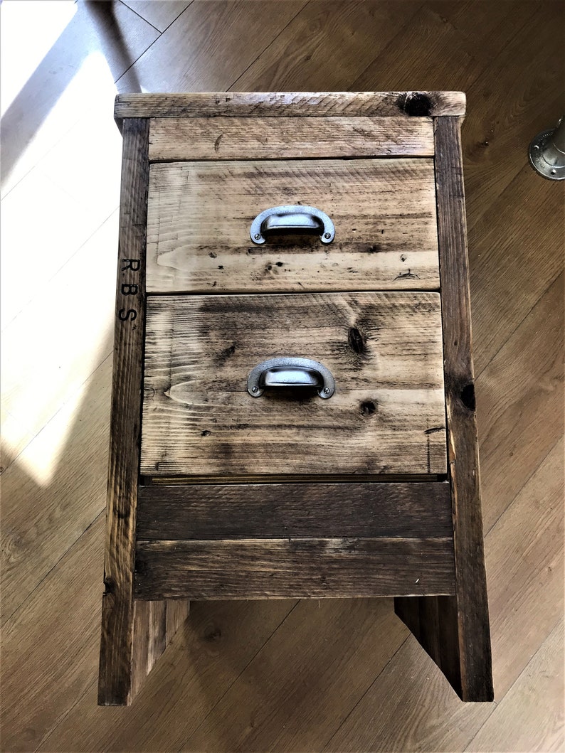 Bedroom Side Table Office Storage Unit Using Reclaimed Etsy