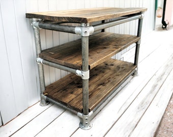 Kitchen Island Custom Made From Reclaimed Scaffold Boards | THE REDLAND