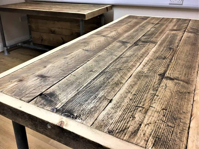 Ashwood Desk Rustic Desk Office Desk, Custom Made From Reclaimed Scaffold Boards For Rustic, Industrial Look THE ROBIN image 9