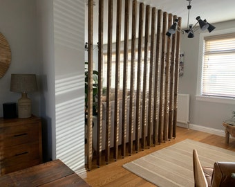 Wooden Wall Partition | Room Divider kit diy | Floor To Ceiling Wooden Slats | | THE GEORGINA