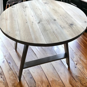 Circular Round Table, Custom Made Reclaimed Scaffold Boards Industrial Frame Legs THE STOCKWOOD image 2