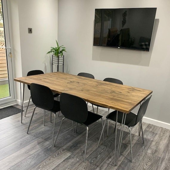 Dining Table Custom Made From Reclaimed Scaffold Boards for