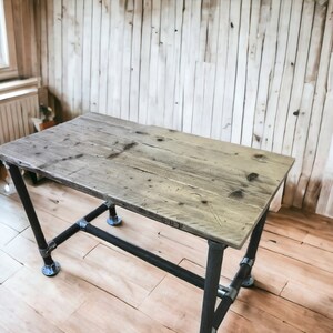 Ashwood Desk Rustic Desk Office Desk, Custom Made From Reclaimed Scaffold Boards For Rustic, Industrial Look THE ROBIN image 7