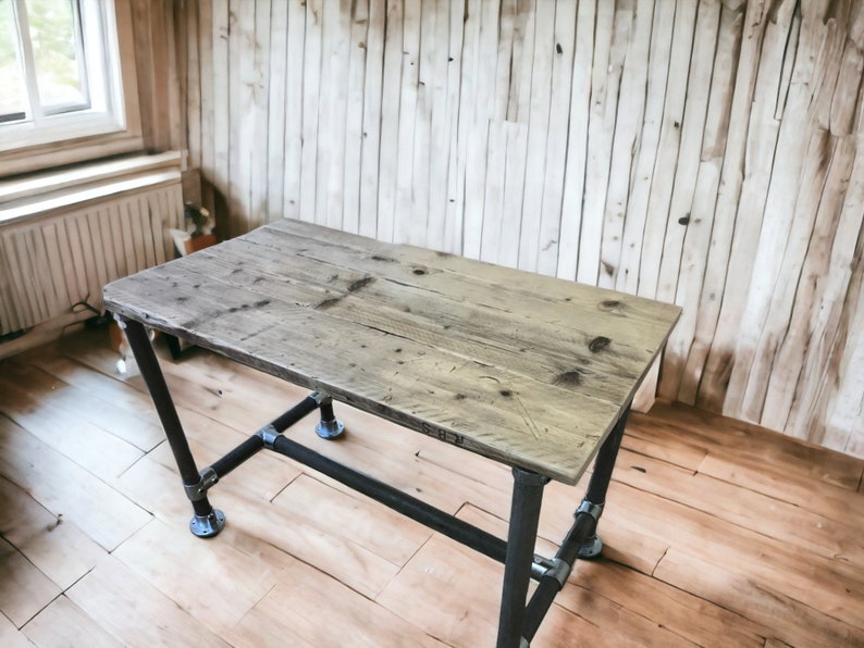 Ashwood Desk Rustic Desk Office Desk, Custom Made From Reclaimed Scaffold Boards For Rustic, Industrial Look THE ROBIN image 7