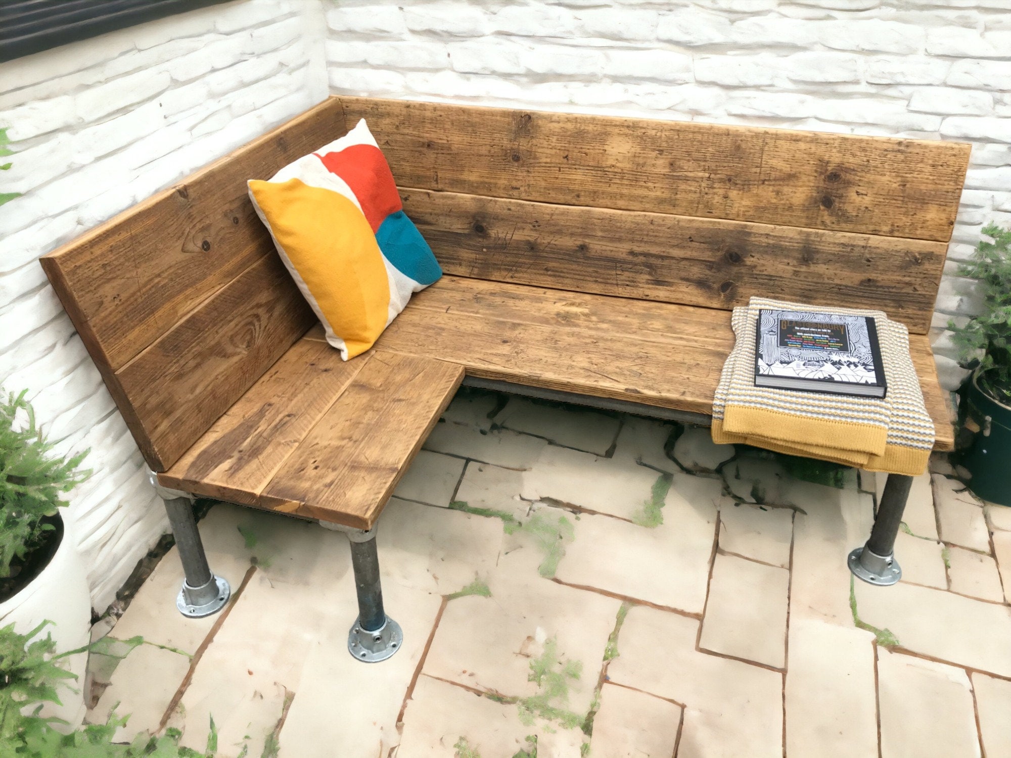 Outdoor Garden Corner Bench Sofa Scaffold Board Etsy