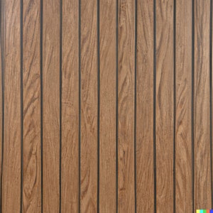 May include: Vertical wooden planks with a natural wood grain pattern. The planks are a warm brown color, separated by thin, dark gray lines. The wood grain texture is visible, creating a rustic, textured surface.