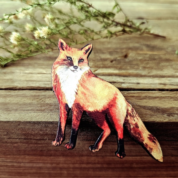 Fox Brooch, Woodland Animal Pin, Woodland Brooch, Woodland Fox Pin, Nature Lover Gift.