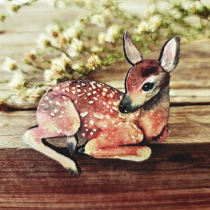 Hertenbroche, bosbroche, hertenspeld, fawn brochespeld, natuurliefhebber cadeau.