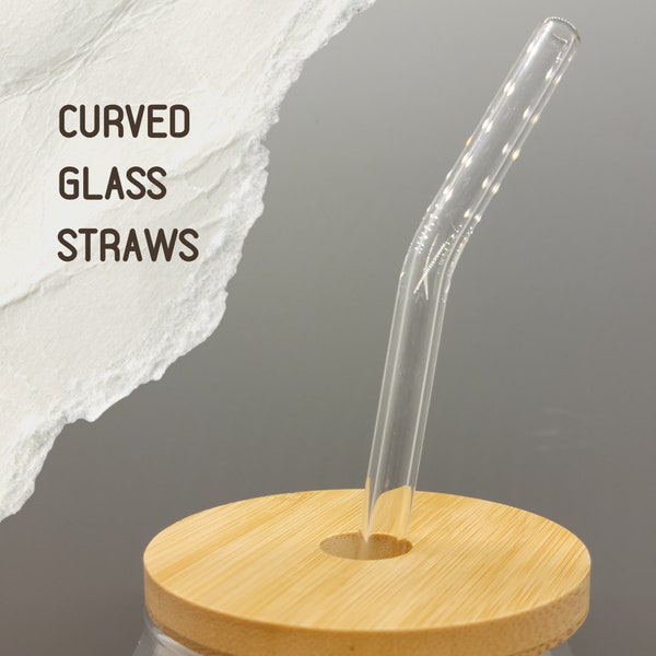 Curved Glass Straws (glass, clear, reusable) TBrookeCandles