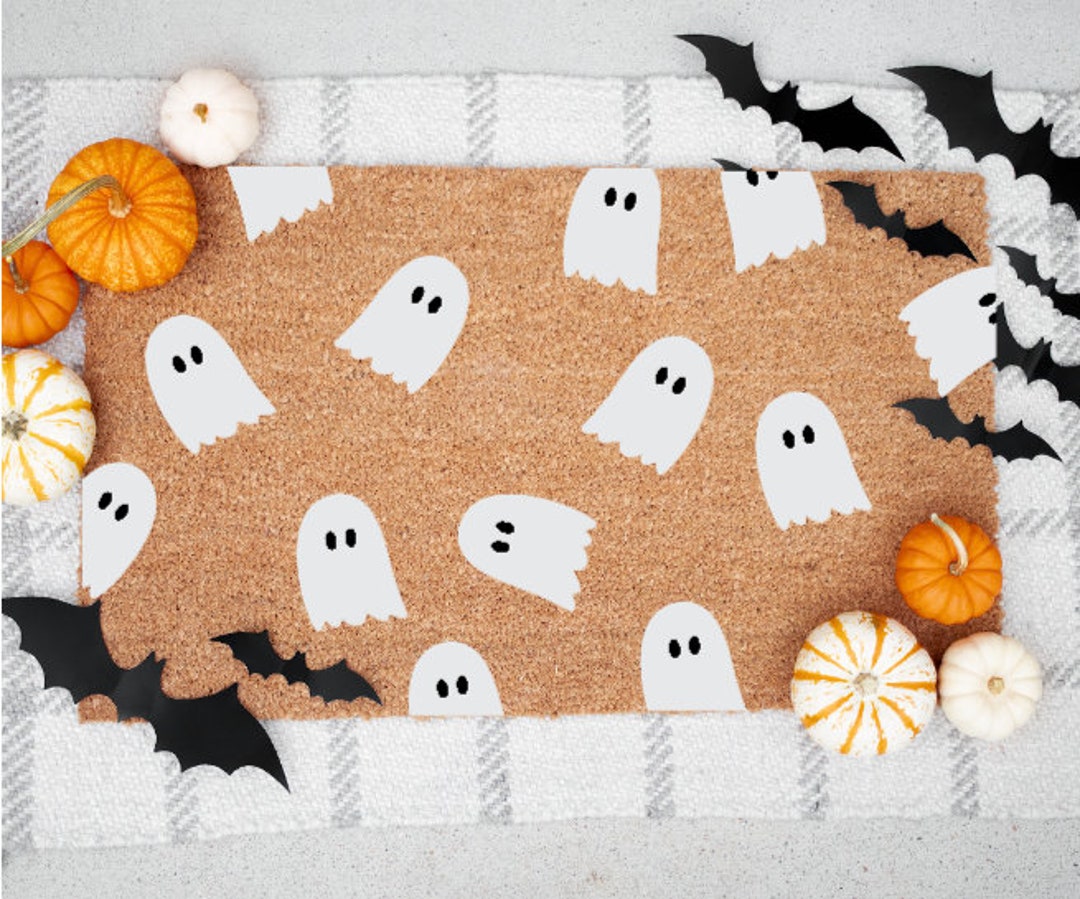 Ghost Doormat Halloween Doormat Spooky Season Etsy