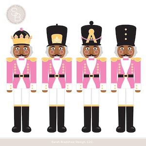 Pink Nutcracker Clip Art Set. Pink Nutcracker Clip Art. Christmas Clip Art. Nutcracker Clipart. Nutcracker SVG. Instant Download. ID305R
